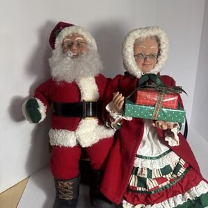 Holiday Creations Santa Mrs Claus Animated Figurine 18" in Working in‎ Box